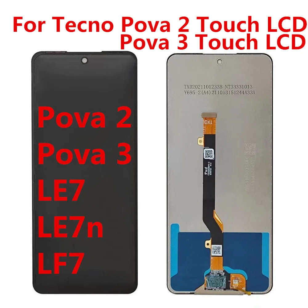 

ЖК-дисплей 6,9 дюйма для TECNO Pova 2 LE7 LE7n, ЖК-дисплей, сенсорный датчик, дигитайзер в сборе для Tecno Pova2 LCD Pova 3 LF7