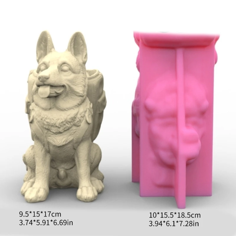 Concrete Mold Collie Silicone Vase Mold for Crafting Concrete Flowerpot
