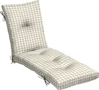 Plush Modern Tufted Polyfill Chaise Cushion, 22 x 76, x Alexandra Kay Collection, Water Repellent, Fade Resistant, The Coffee Gi 1