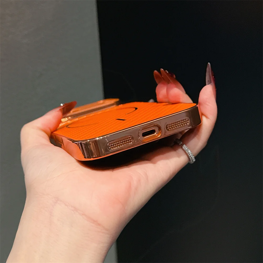 Orange Magnetic Matte Phone Case with Wireless Charging Armor Capability