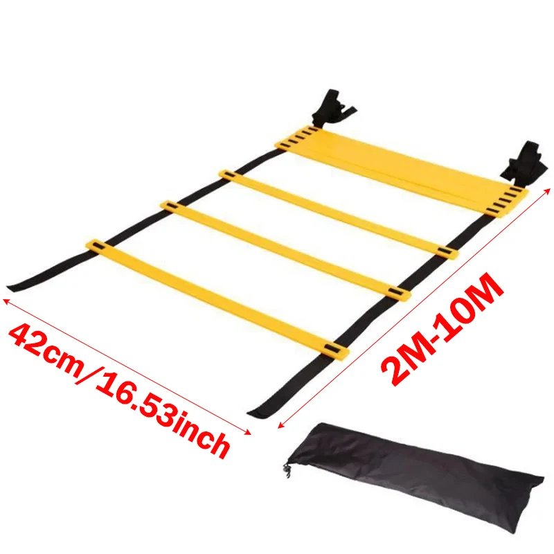 Scala per agilità Cinghie in nylon Calcio Calcio Attrezzatura per scaletta per allenamento di velocità Sport Fitness Corsa Strumento per scaletta per allenamento per riscaldamento - immagine 6