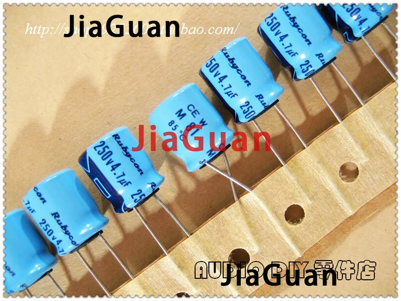 

50 шт., электролитический конденсатор Rubycon TWSS (CEW) 4,7 мкФ Ф/250 В 10x4,7 мм 250 в мкФ, старый Небесно-Голубой мкФ в