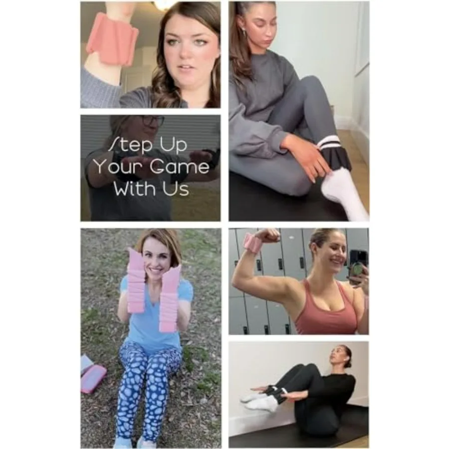 Purple Wrist & Ankle Weights + Purple Hand Weight Bars Bundle Set