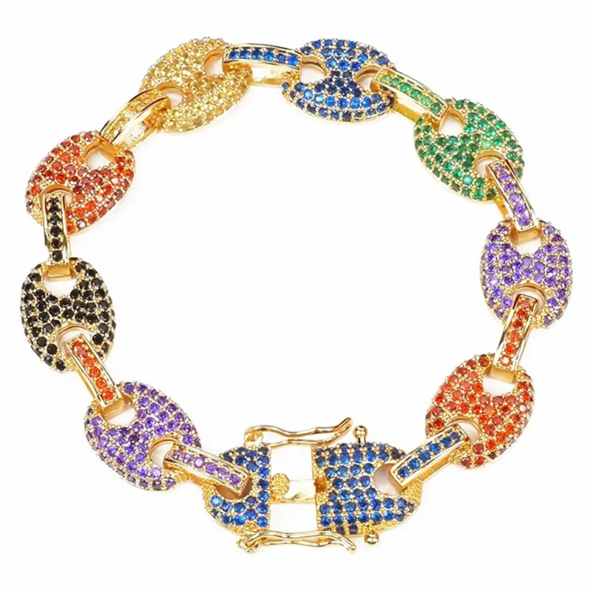 Dubss 12MM Cuban Link Bracelet for Men Hip Hop Jewelry Charm Bling Copper Material Iced Out Cubic Zircon 2024 Trend