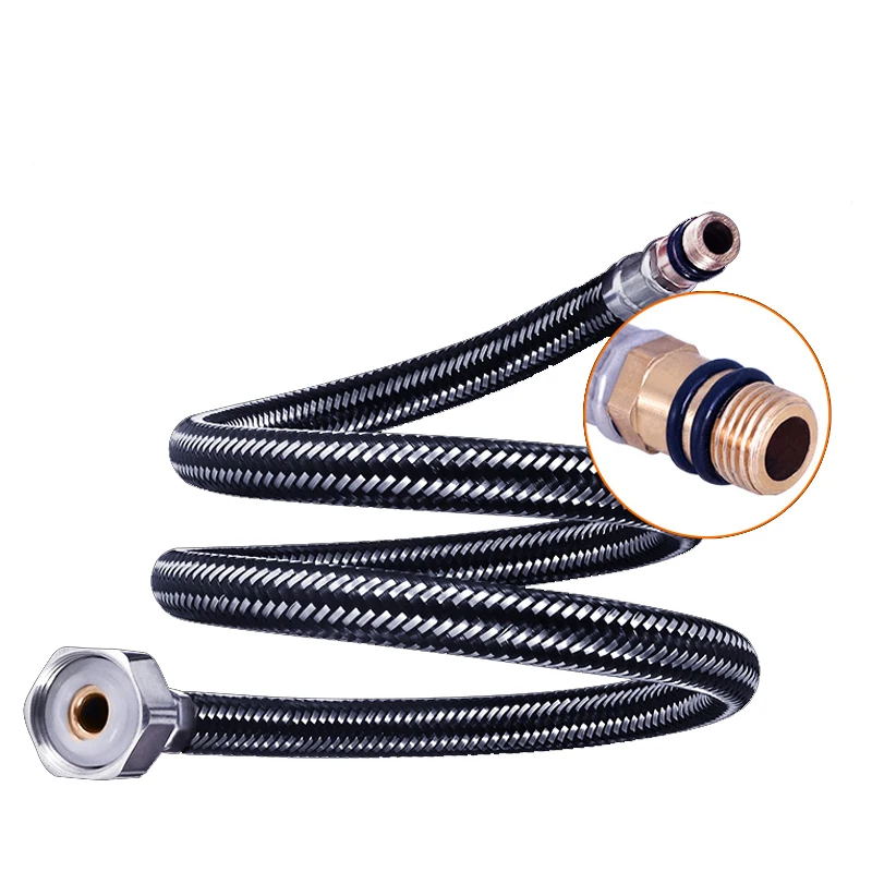 Stainless Steel Nylon Braided Tube Pipe Hose Silicone Plumbing Thermoresistant Tap Basin Faucet Sink Kitchen Bathroom G1/2