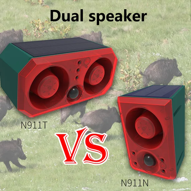 Solar Alarm Animal Repeller Two Speakers Recording Motion Detection Alarm Sensor Flash Sensing Extra Large Volume 4