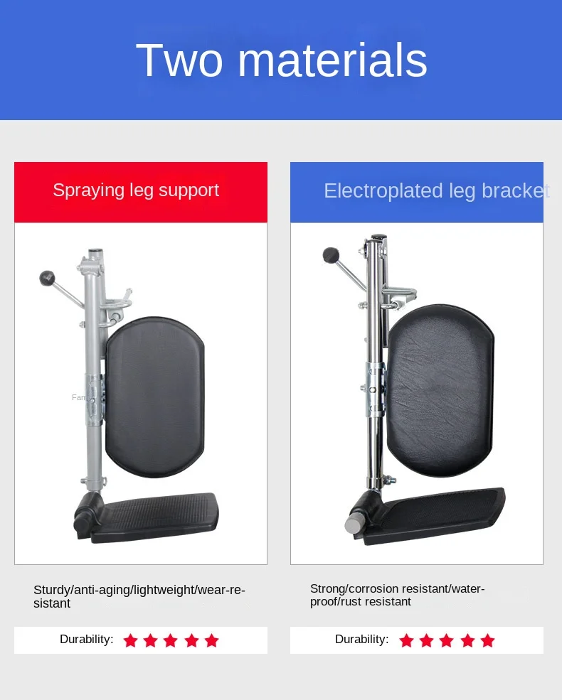 Wheelchair full leg right and left sde support foot pedal straight leg foot pedal protection board hanging