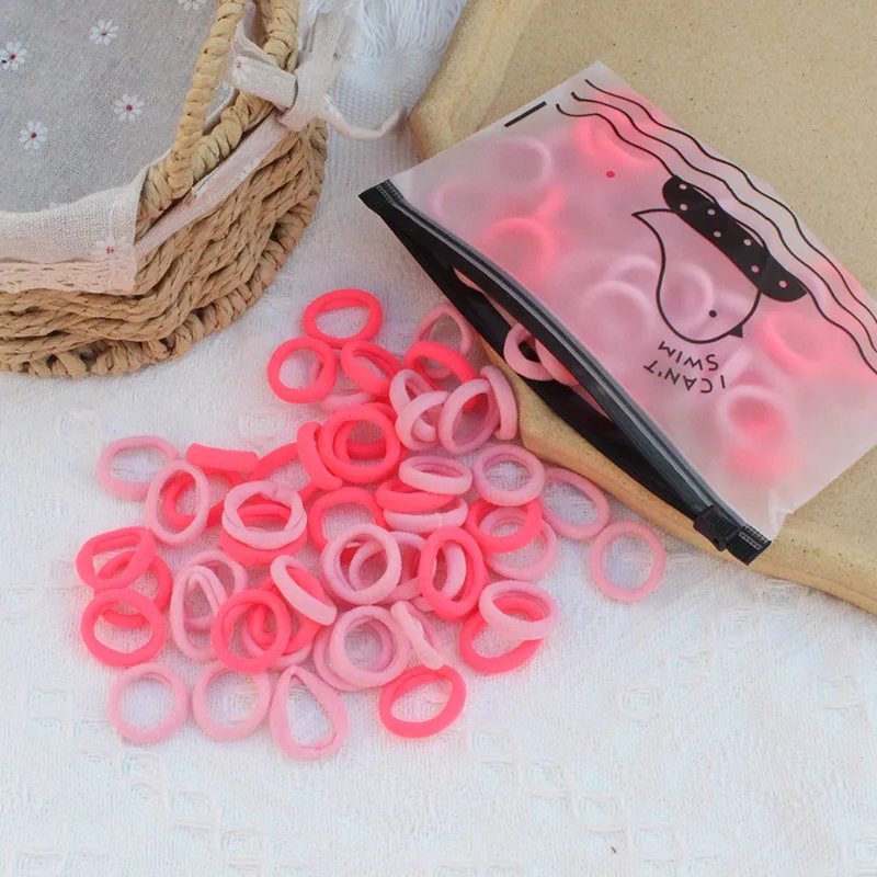 100 Reiß verschluss tasche Kinder haar zubehör mit hoher Elastizität modisches Nylon-Haars eil einfaches Basis-Sports tirnband – Detail 7