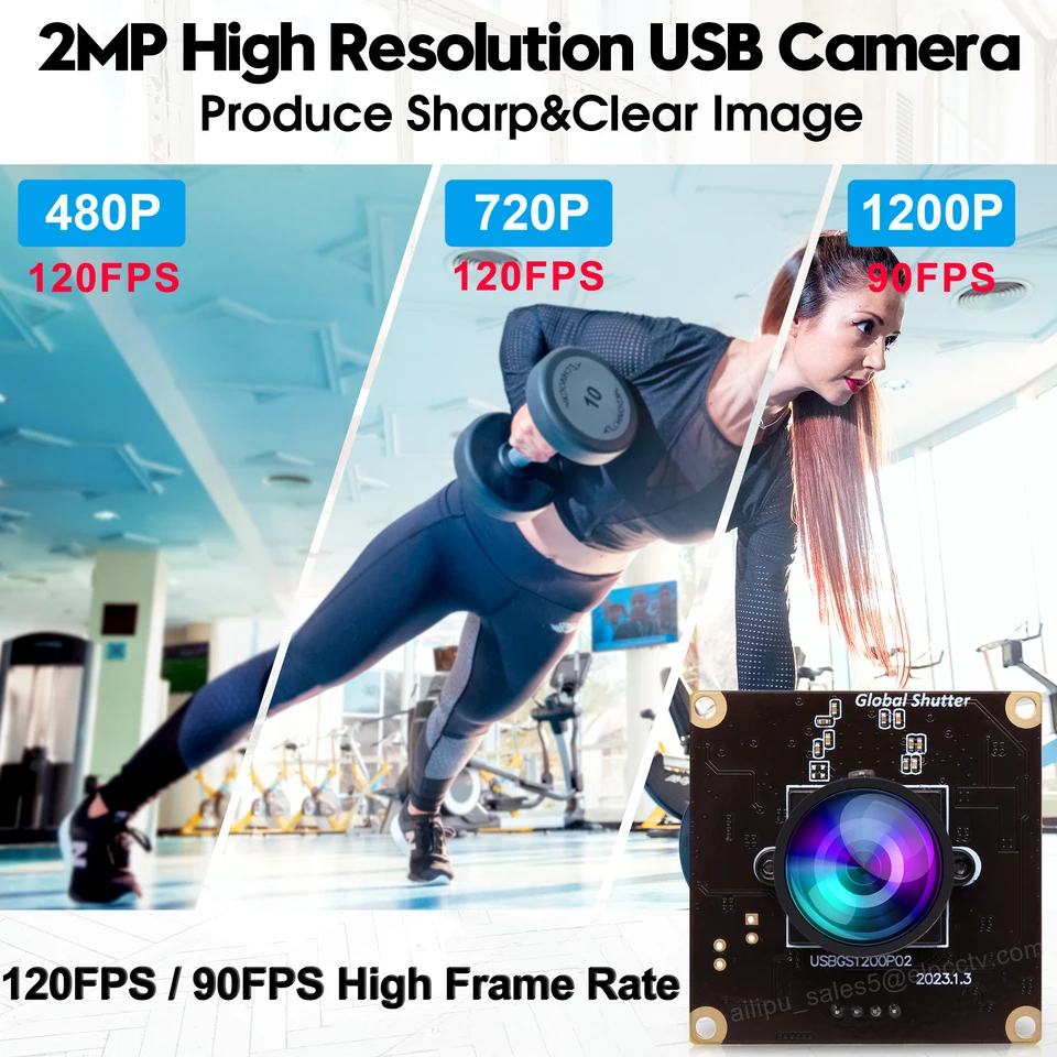 ELP 120FPS 90FPS Global Shutter USB Camera Module Support External