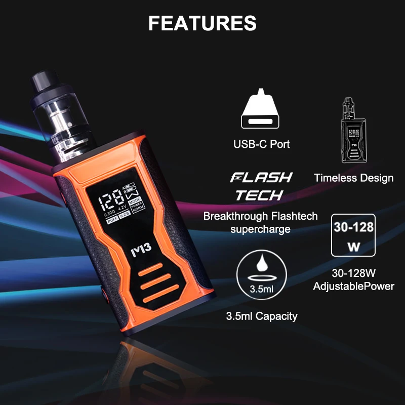 Elektronische Zigaretten 128w Vape Rauch Kits 1800mah Batterie Box Mod mit 3ml Tank Zerstäuber Vaper Vapor izer Pen Ecig Shisha Kit_Sff5ab5c3d7ca478080d304c783fae409e