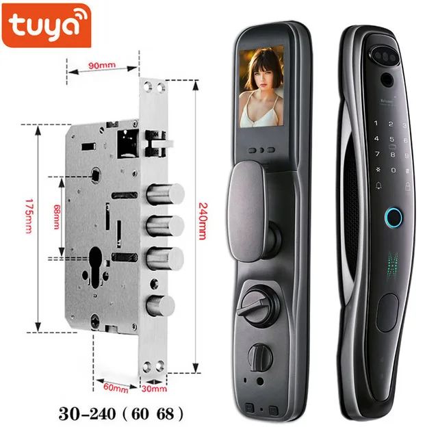 biometric card reader TUYA WIFI 3D infrared light face recognition lock with camera fingerprint magnetic card password intelligent automatic door lock digital keypads Access Control Systems