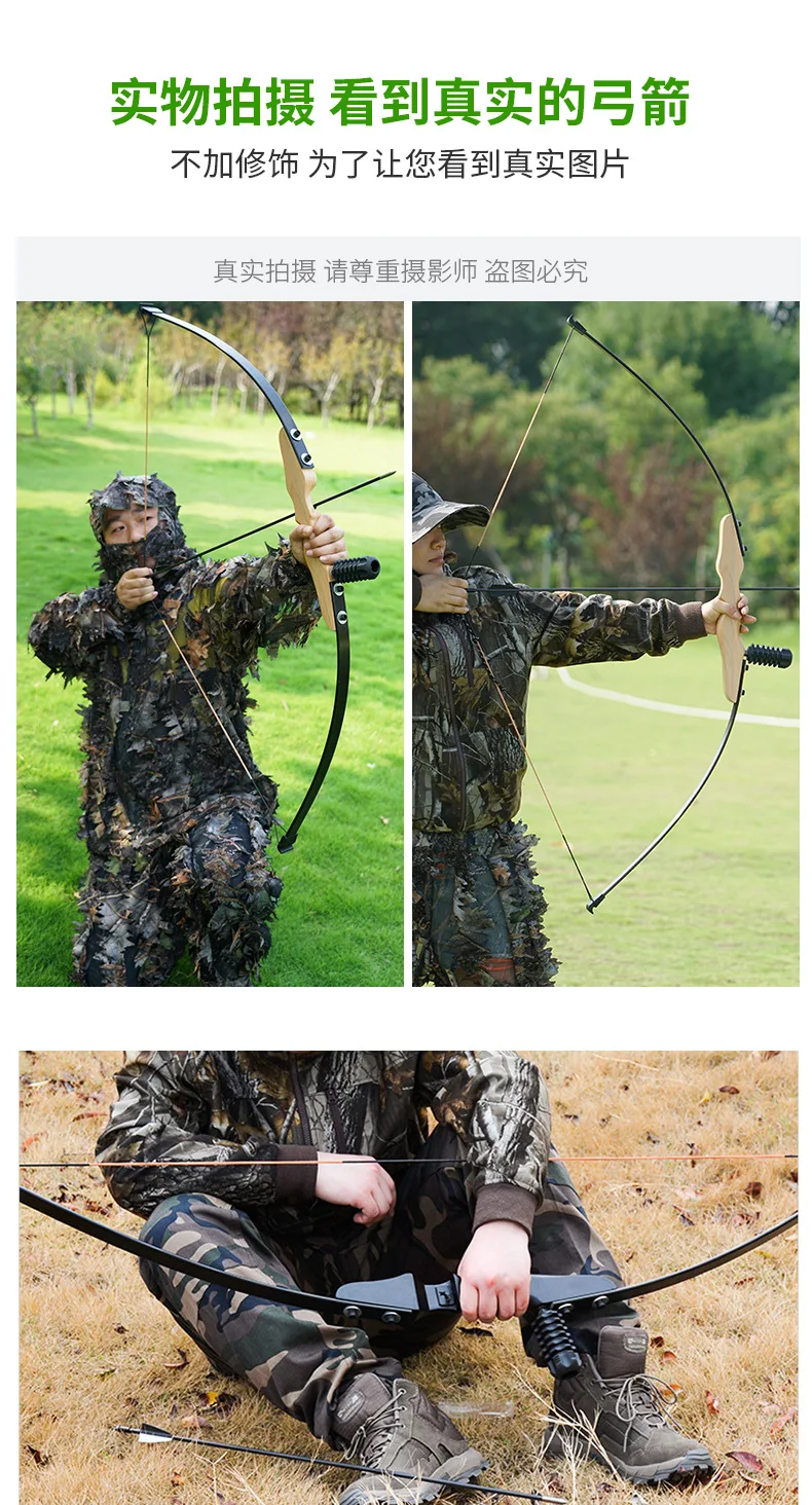 51 Inches Straight Bow 40 Pounds for Right Hand Beginer Youth Archery Hunting Shooting