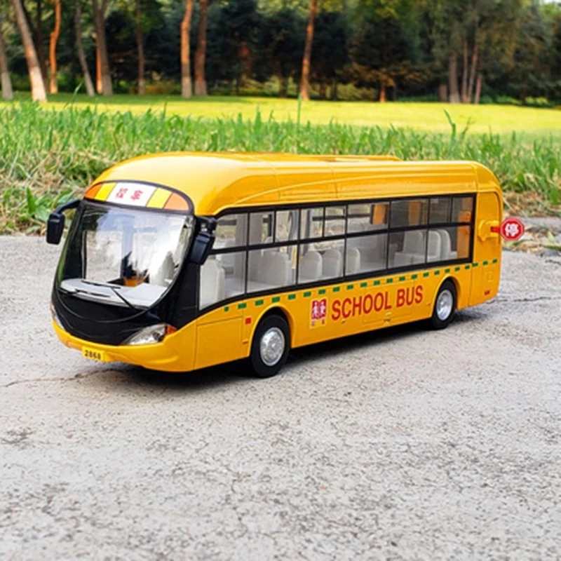 

1:32 Double Tourist Bus Alloy Car Diecast Sound And Light Mini Model Toy Metal Vehicle Simulation Collection Gifts Toys for boys