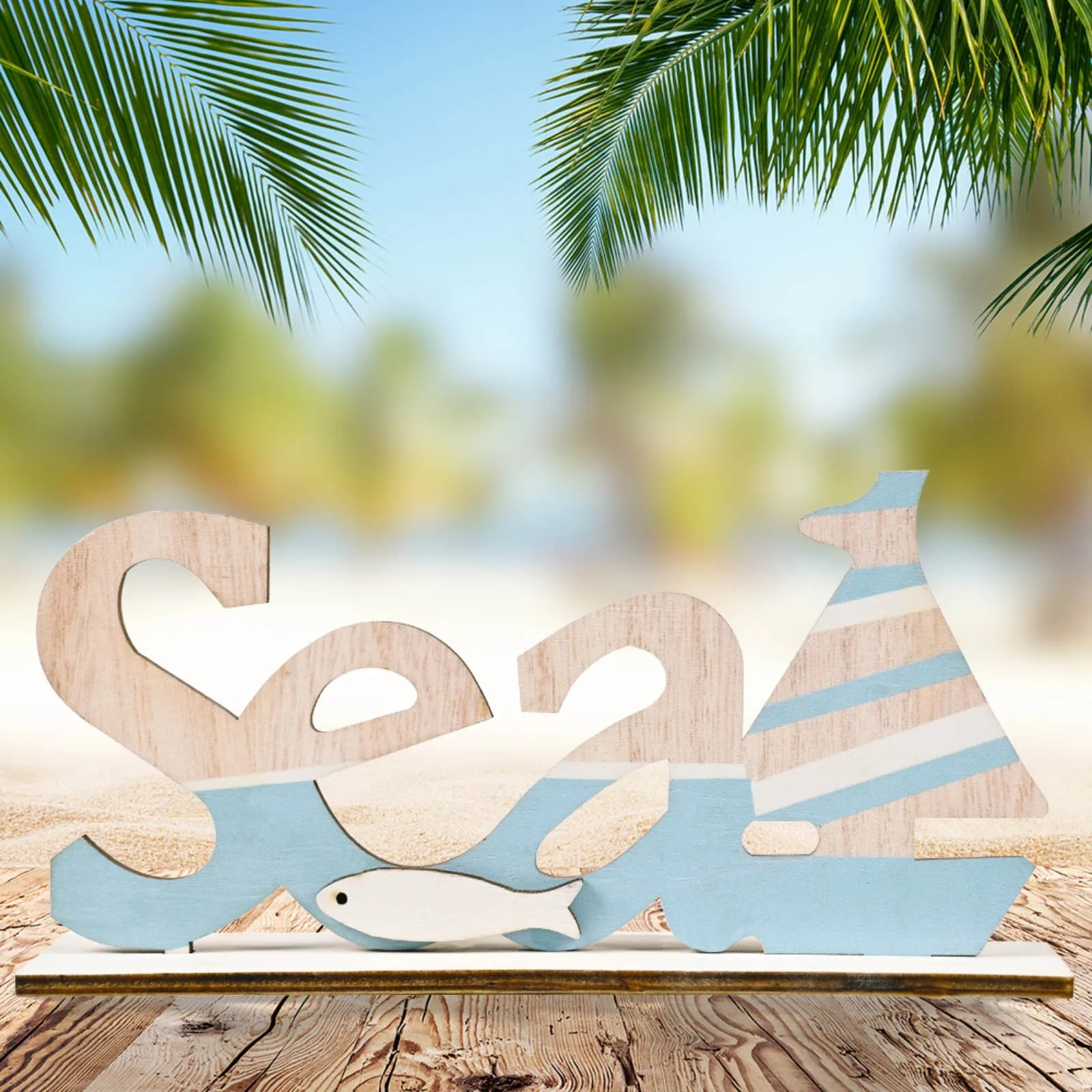 Ornamento Nautico In Legno Beach Sea Plaque Board Adornments Marine Large Glass Christmas Balls Middle Finger Gnome Large