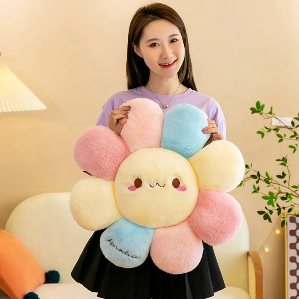 40cm Cute Colorful Flowers Plush Toy Chair Cushion Sofa Cushion Sleeping Pillow Flower Doll Send Friends Birthday Gift 3