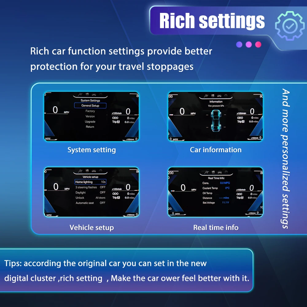 Panel de Instrumentos Digital LCD para BMW Serie 5 E60 E61 E63 E64 CIC CCC Años 2003-2009, Velocímetro Virtual con Función Carplay Inalámbrica 6