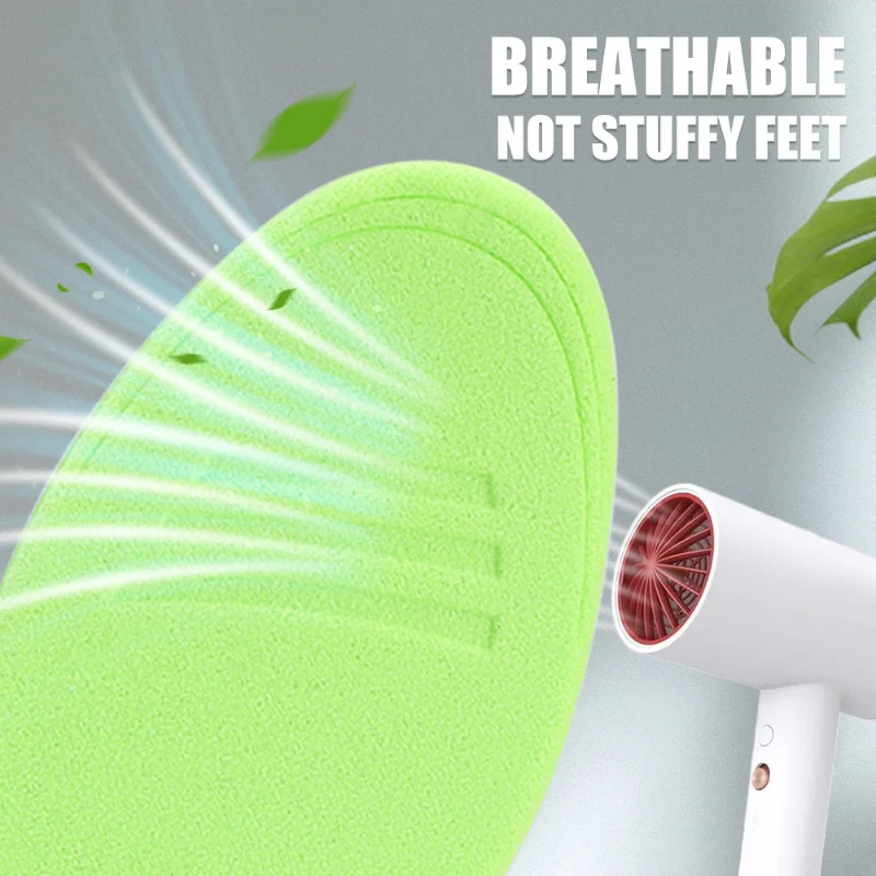 4PCS Nano Antibacterial Deodorization Insole Sweat Absorption Running Cushion Comfortable Breathable Casual Massage Insoles