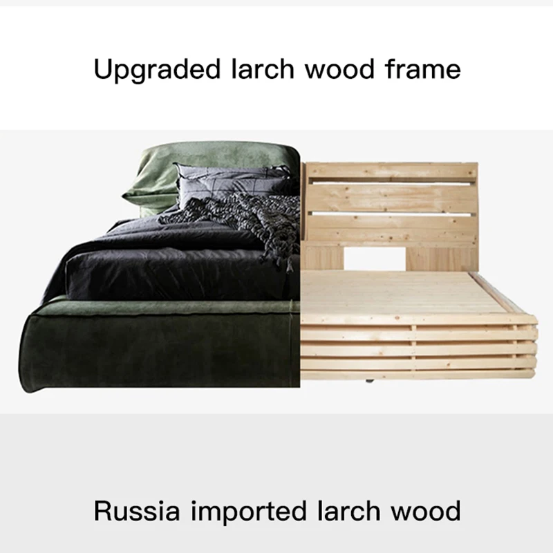 Home Furniture Modern Leather Double Bed King/Queen Size Frame With Storage Space Bedroom Furniture Elephant Ears Beds