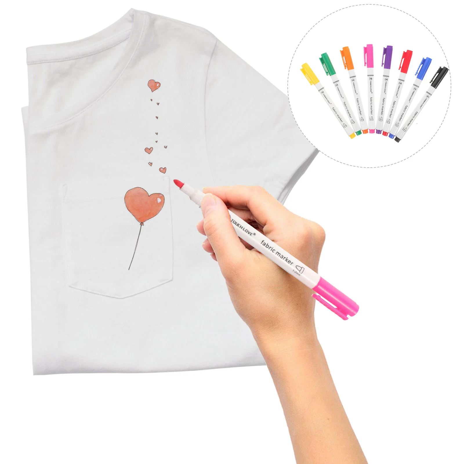 

8pcs Multi-function Fabric Markers Convenient Graffiti Markers Portable Fabric Pens
