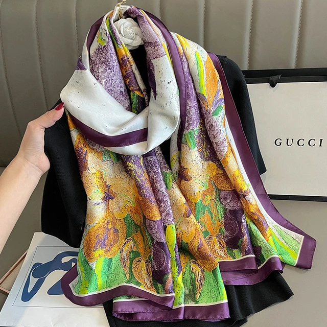 2021 new designer twill fabric silk scarf luxury fashion retro printing  autumn decoration winter warm scarf square scarf - AliExpress