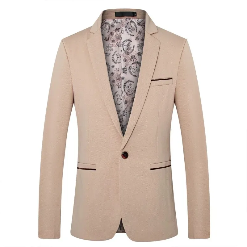 Casual Business Suit Men's Western-Style Jacket Plus Size Color Block Formal Wear Cross-Border Merchandise