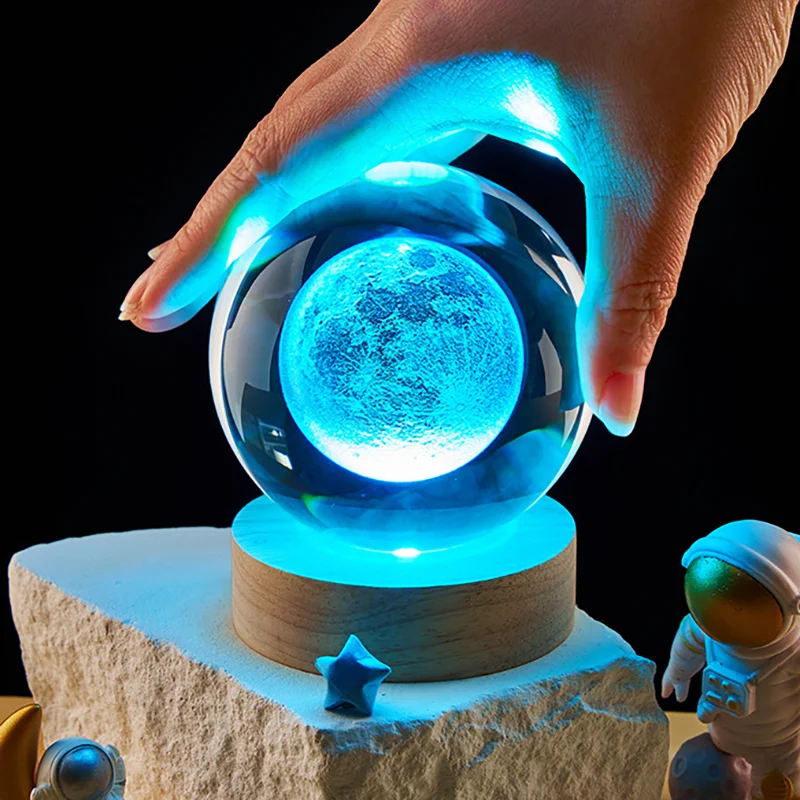 Luminous 3D Galaxy Crystal Sphere Lamp - Illuminated Astronomy Decor