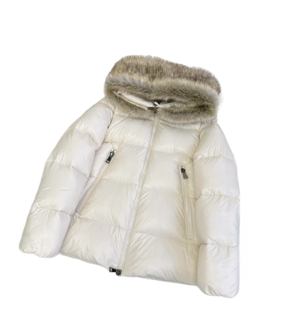 

Down jacket round neck hooded short slim-fit version solid color zipper design warm and comfortable 2023 autumn/winter