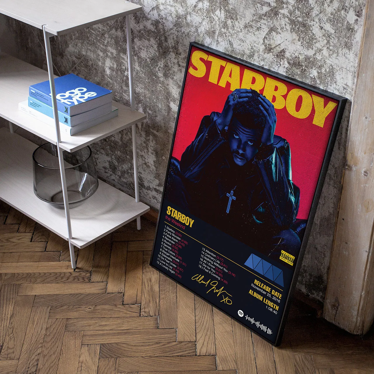 Music Hot Album Star The Weeknd Starboy Poster Hip Hop Posters For Living Room Canvas Painting Art Home Wall Decor Picture Peckshirt
