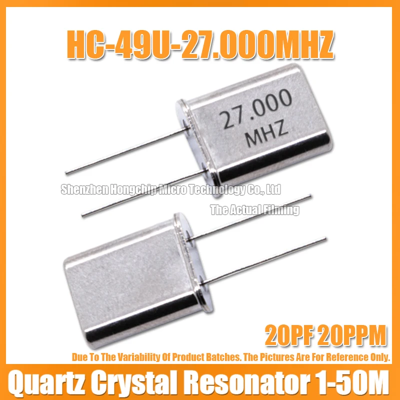 HC-49U 27M 27MHZ 27.000MHZ DIP-2 Quartz Passive Crystal Resonator 20PF 20PPM HC/49U 5PCS
