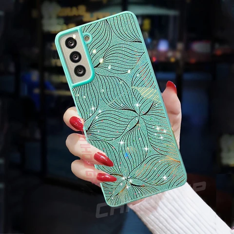 Laser Flower Case For Samsung Galaxy S21 S20 Note 20 A12 A02S A32 A52 A72 A21S A51 A71 A70 A50 A30 s M12 TPU Silicon Cover