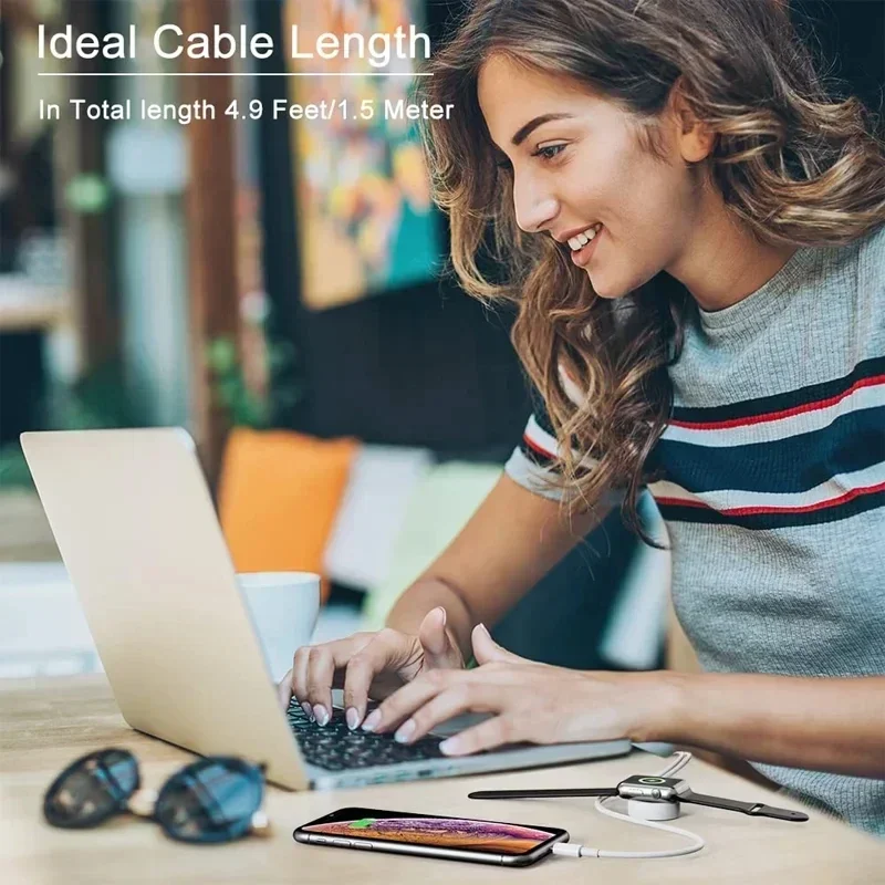 شاحن لاسلكي مغناطيسي من النوع C لساعة IWatch 9/8/7...