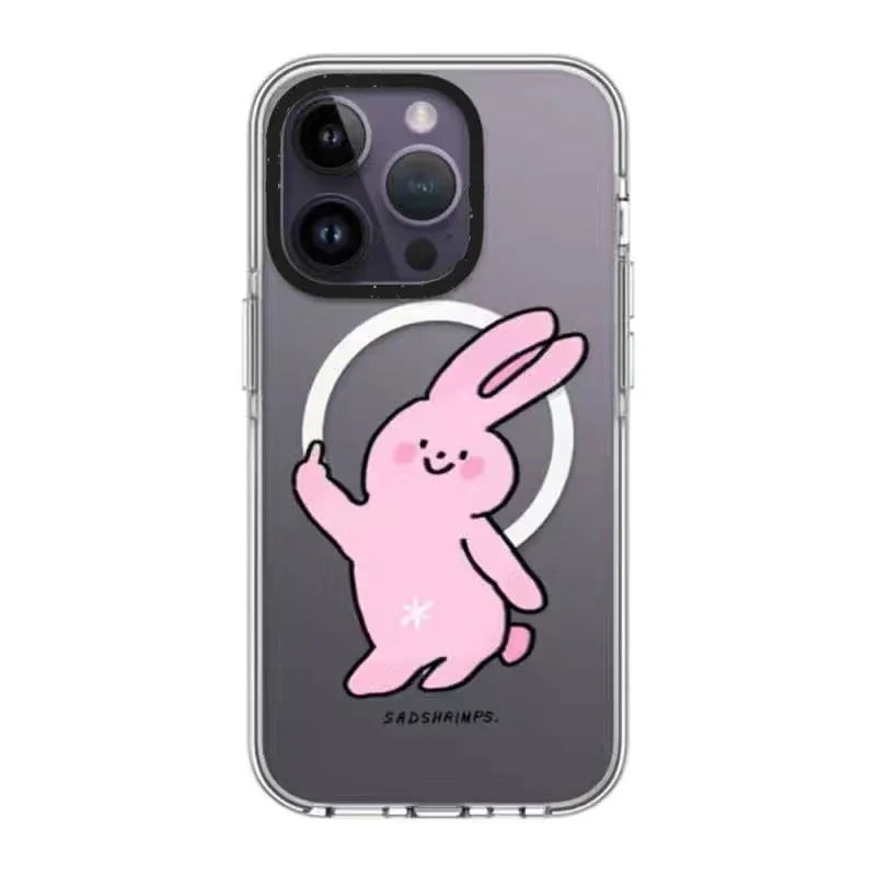 MagSafe Acrylic Rabbit Phone Case Cover for IPhone 12 13 14 15 Pro Max Case for IPhone 15 Pro Max