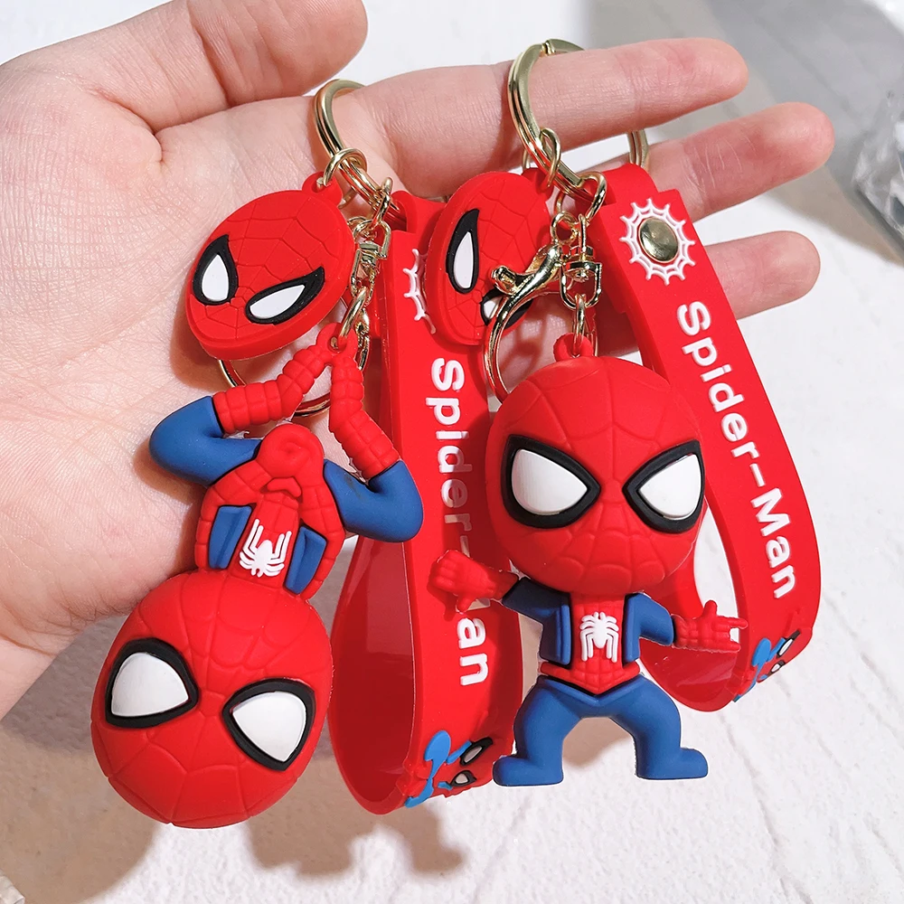 Disney Cartoon Anime Spider Man Pendant Keychains Marvel Car Key Chain Ring  Phone Bag Hanging Jewelry For Kids Gifts - Action Figures - AliExpress