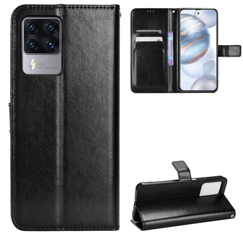 For Cubot Leather Wallet Flip Stand Luxury Phone Case For Cubot X50 Leather Crazy Horse Pattern Phone Case With Hand Strap