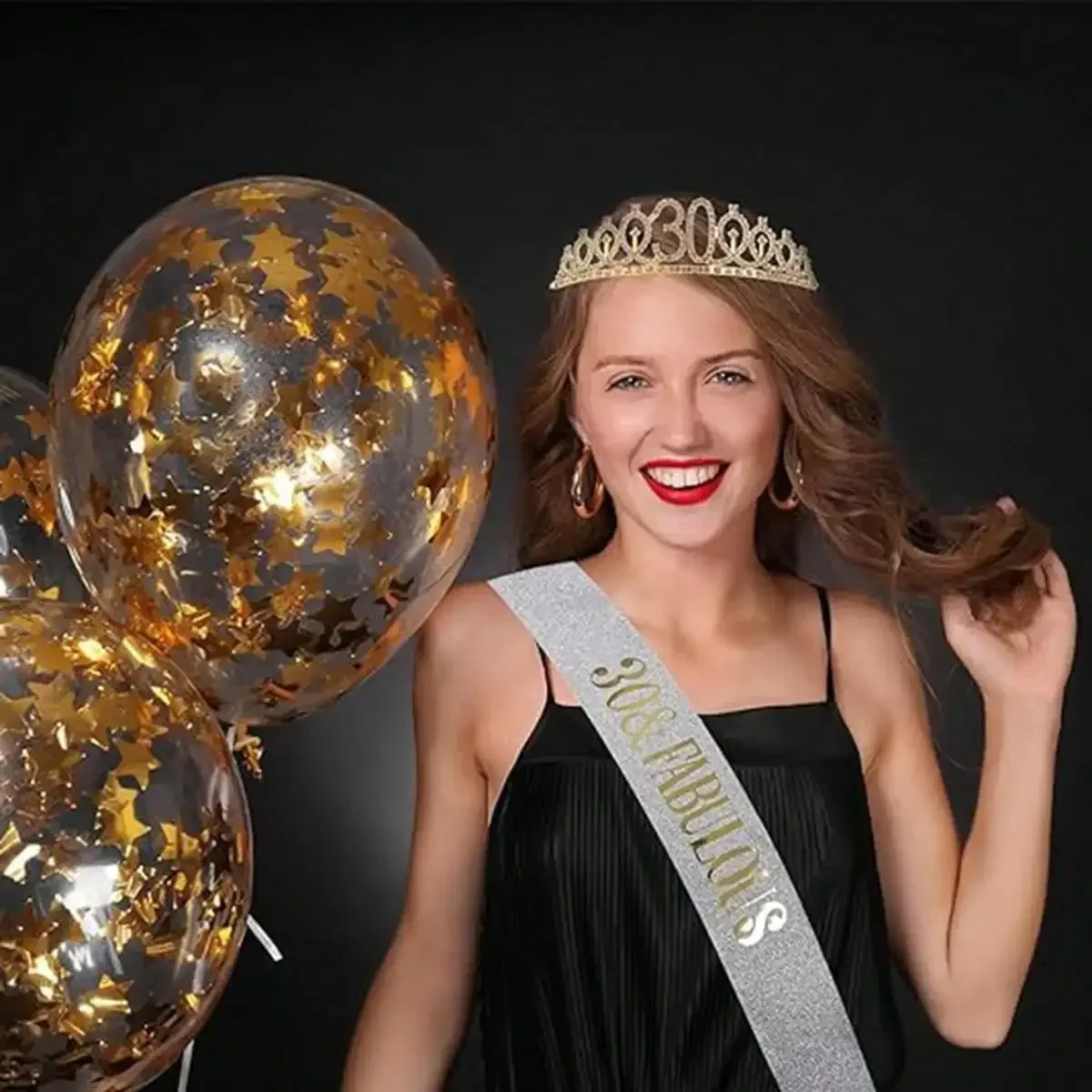 Geburtstags-Tiara und Schärpen-Set – 16/18/30/40/50/60/70 und fabelhafte Schärpe, Kristallkrone, Geburtstagsgeschenk für Frauen, Geburtstagsparty-Zubehör – Detail 4