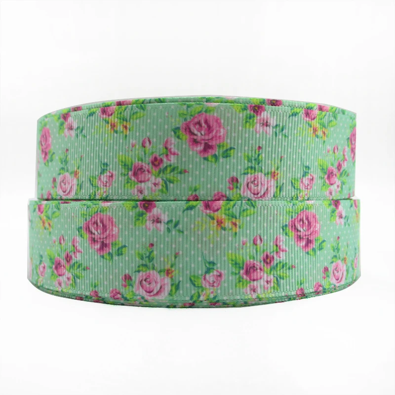 5 Yards Multi Size Flower Theme Grosgrain Ribbon Fabric for Gift Wrapping Floral Printed Ribbon DIY Hair Bow Crafts 5Yc8557 ribbon decoration ribbon supplies wrapping ribbon grosgrain ribbon