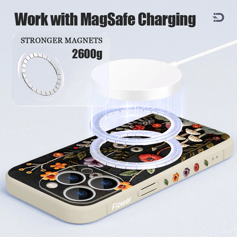 Magnetic Lanyard Phone Case with Embossed Pattern and Soft TPU Cover