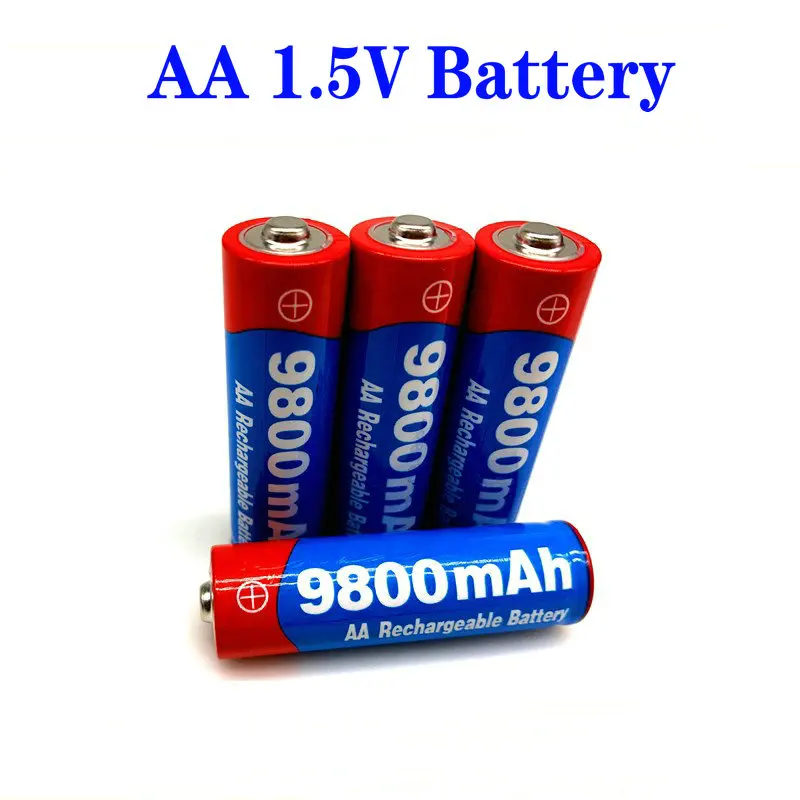 2021 New2~20pcs/Lot Brand AA Rechargeable Battery 9800mah 1.5V New Alkaline Rechargeable Batery for Led Light Toy Mp3 3