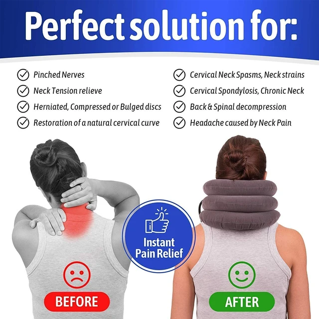 Cervical Neck Traction Device,Relief for Chronic Neck & Shoulder Alignment Pain,Inflatable Neck Stretcher Collar for Home Relief 4