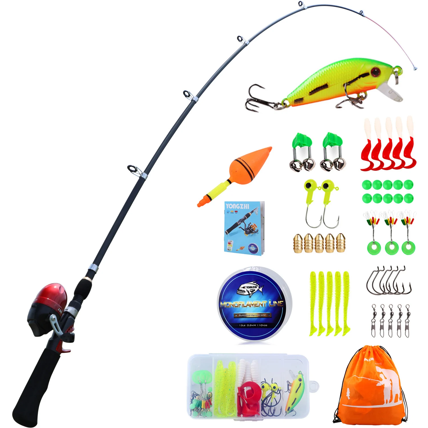 Youth Fishing Rod Reel Combo Fishing Kit Sougayilang Kit 4 Fishing