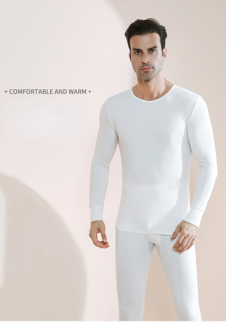 Description Picture 3 of itemMan Winter Thermal Underwear Suit Plus Velvet Thickened Long Johns Fleece Keep Warm Lingerie Plus Size Sexy Pajamas Set Homewear