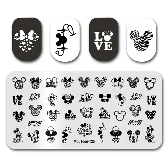 Nail Art Stamp MouTeen071 Cartoon Gesture Finger Nail Plates Stamp King Manicure Set For Nail Art Stamping 5