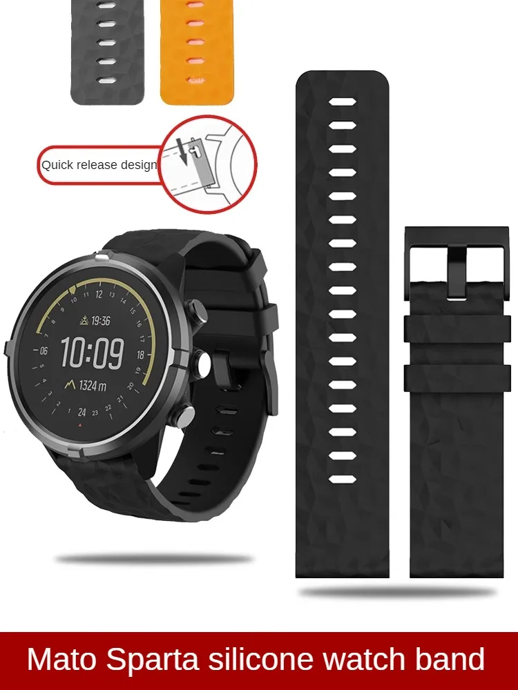 

Suitable for Songtuo Expedition Alpha Sparta BARO Waterproof Rubber Silicone Watch with Flat Mouth 24mm