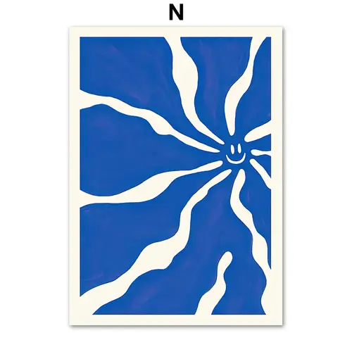 Abstract Blue Stripes Ocean Matisse Girl Flower Vase Wall Art Canvas Painting Posters And Prints Pictures For Living Room Decor - Image 15