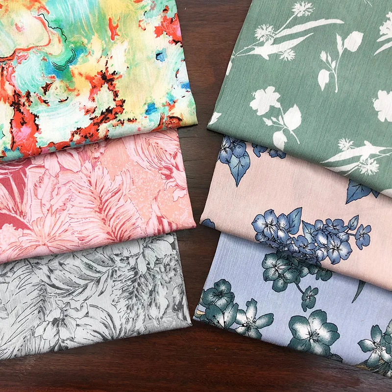 

Summer New Direct Supply Reactive Printing Women's Dress Casual Wear Rayon Fabric Spring and Autumn Dye