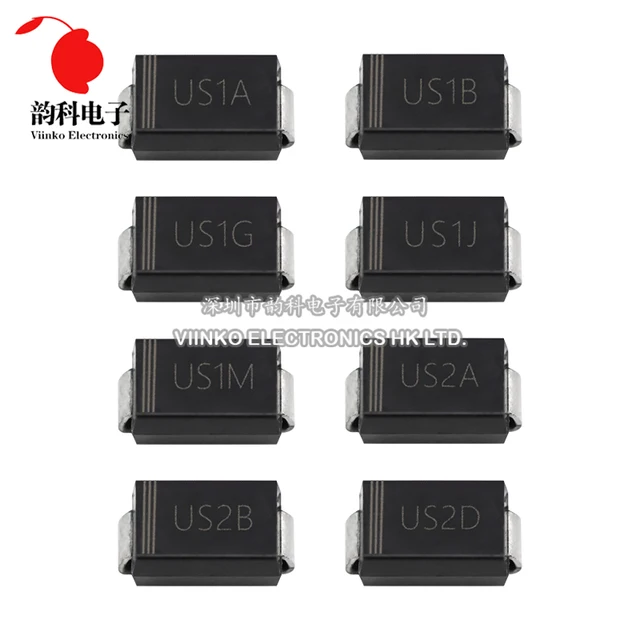  SMA Package Diodes 50-Piece SMD Rectifier Diode Lot - ES1M ES3M ES1G Illustration 