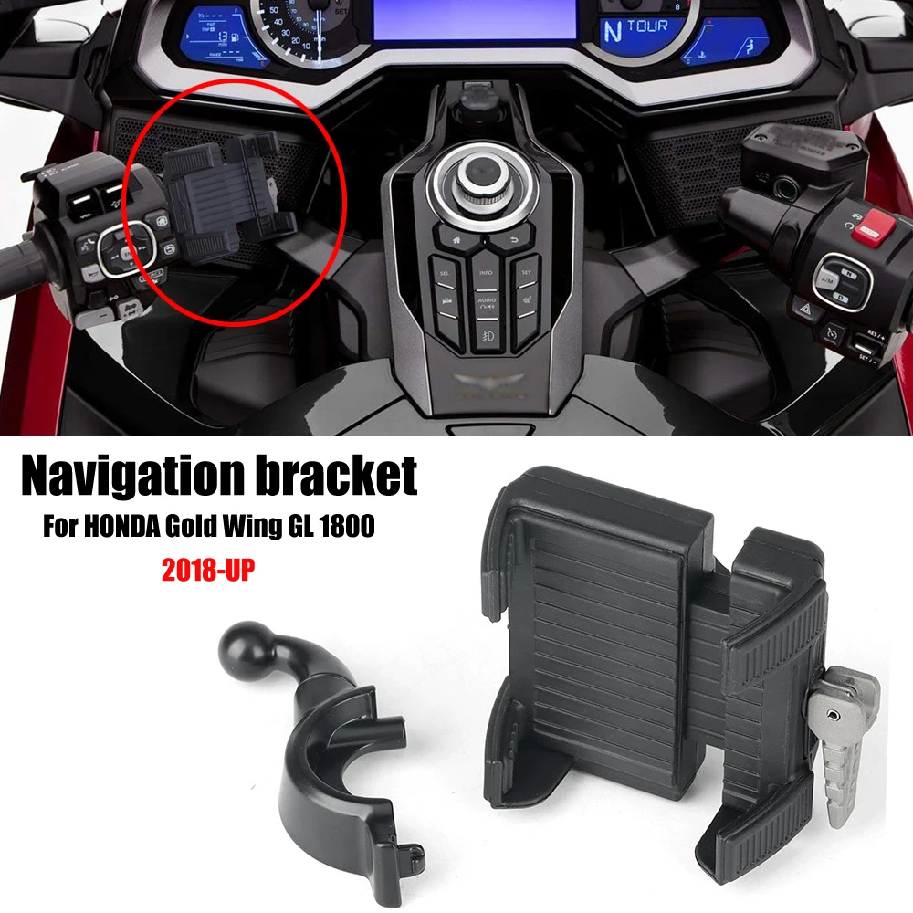 

For Holder Gold Wing GL 1800 GL1800 F6B 2018-2021 2022 2023 2024 Motorcycle Mobile Phone Mount Navigation Bracket Holder Support