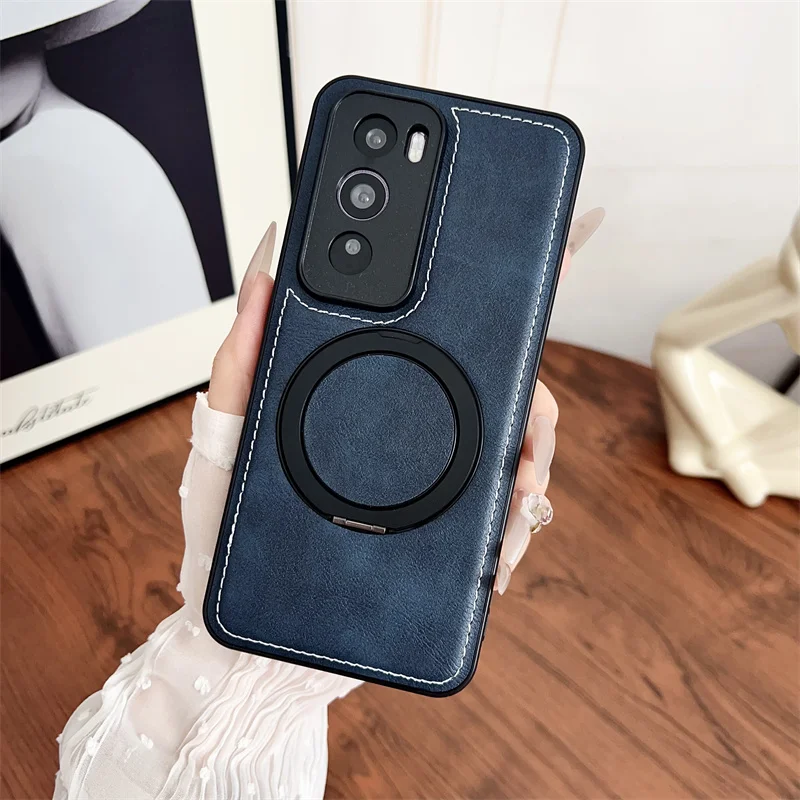 360 Degree Rotating Magnetic Imitation Cowhide Bracket Case - Soft Cover