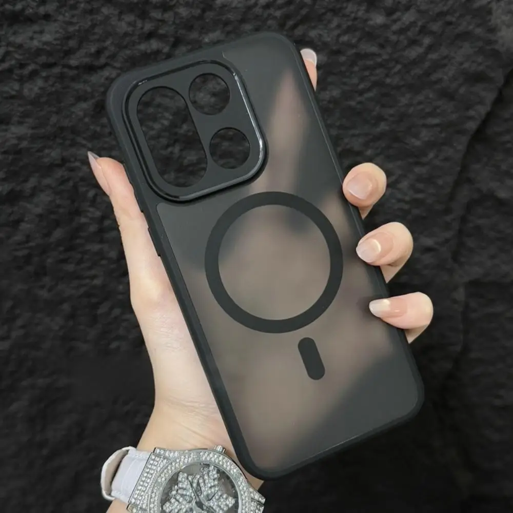 Matte Magnetic Wireless Charging Phone Case with Non-Slip Bumper