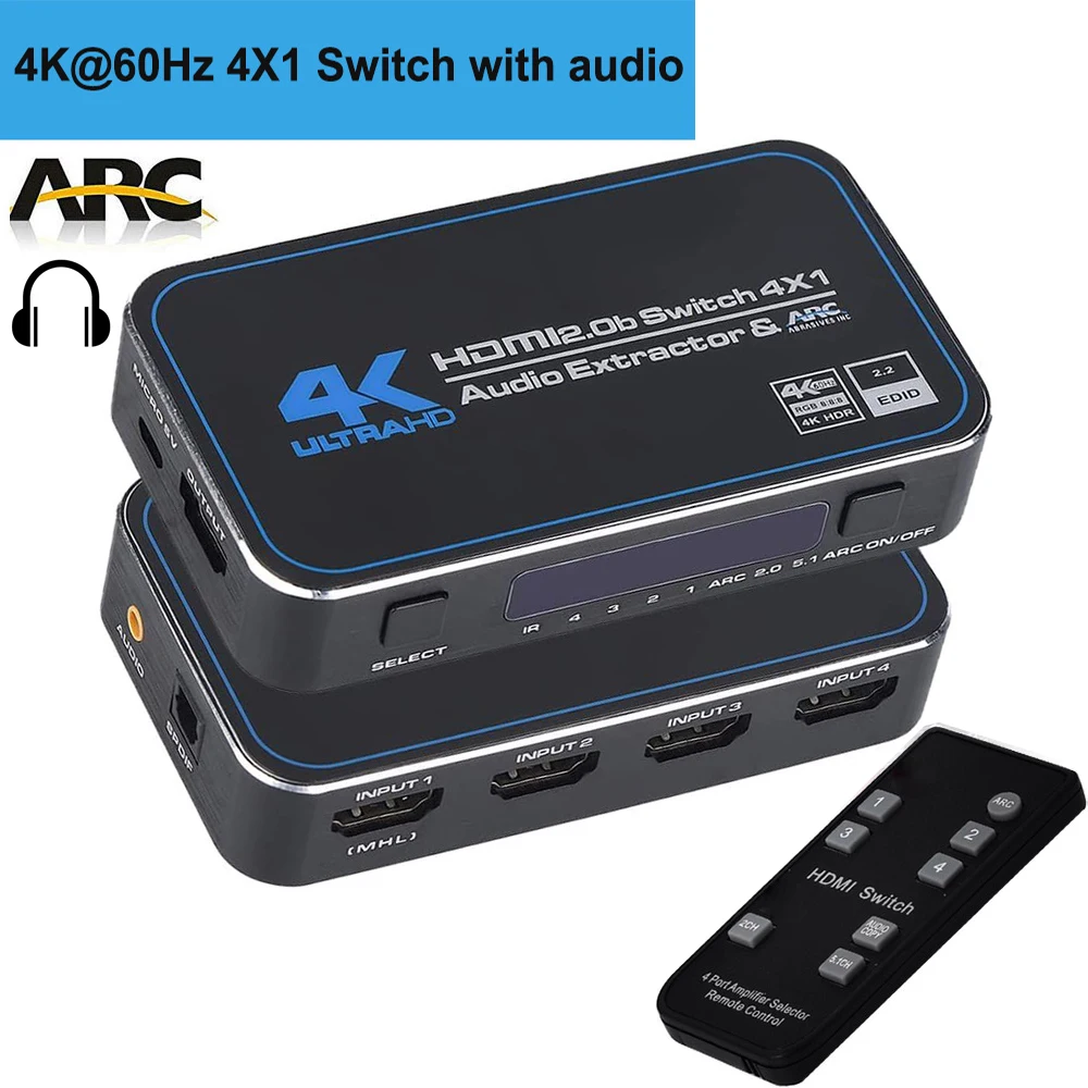 4k Hdmi 2 0 Audio Extractor Bluetooth Hdmi Hdr Switch 4k Hdmi Toslink Switch 5 1 Converter Hdmi Arc Audio Extractor Splitter Hdmi Cables Aliexpress